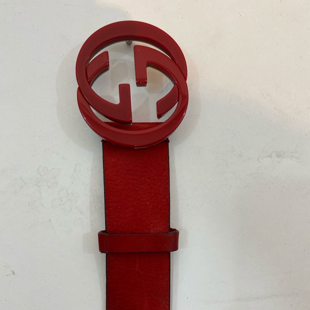 Gucci Red Leather Belt